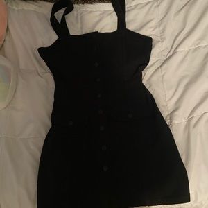 black button down dress